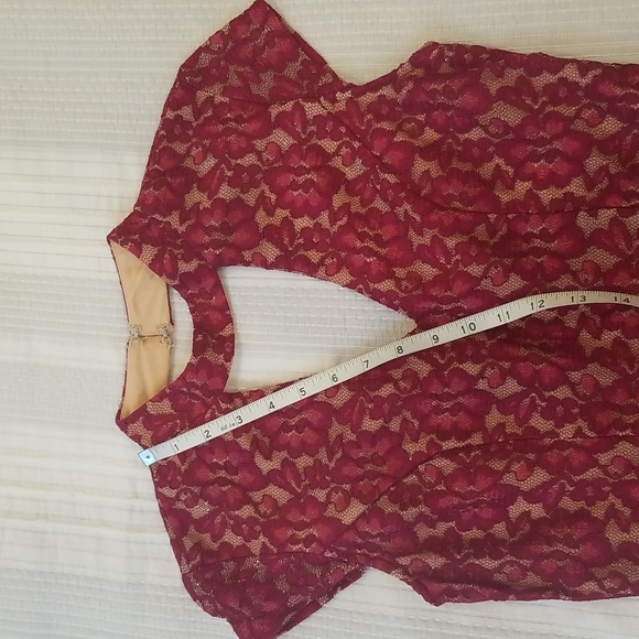 City Studio Lace mini skater sleeveless dress- color red size 6 - Picture 13 of 14